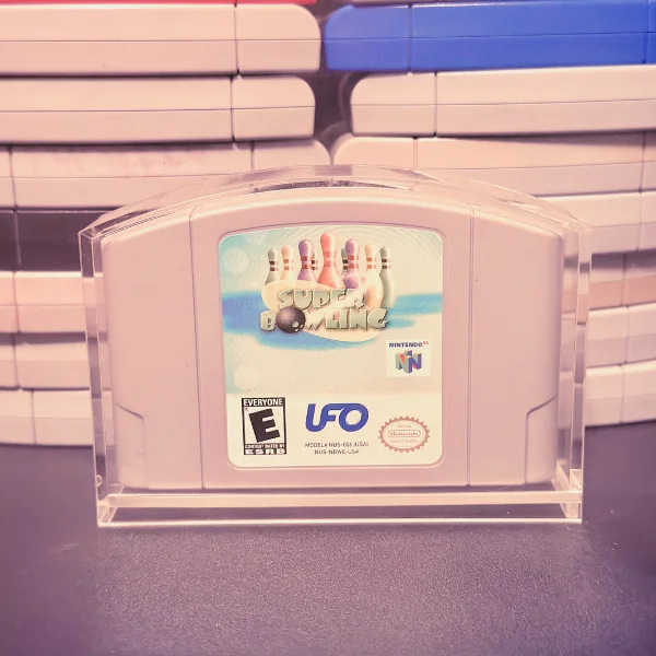 A Nintendo 64 cartridge in a protective case